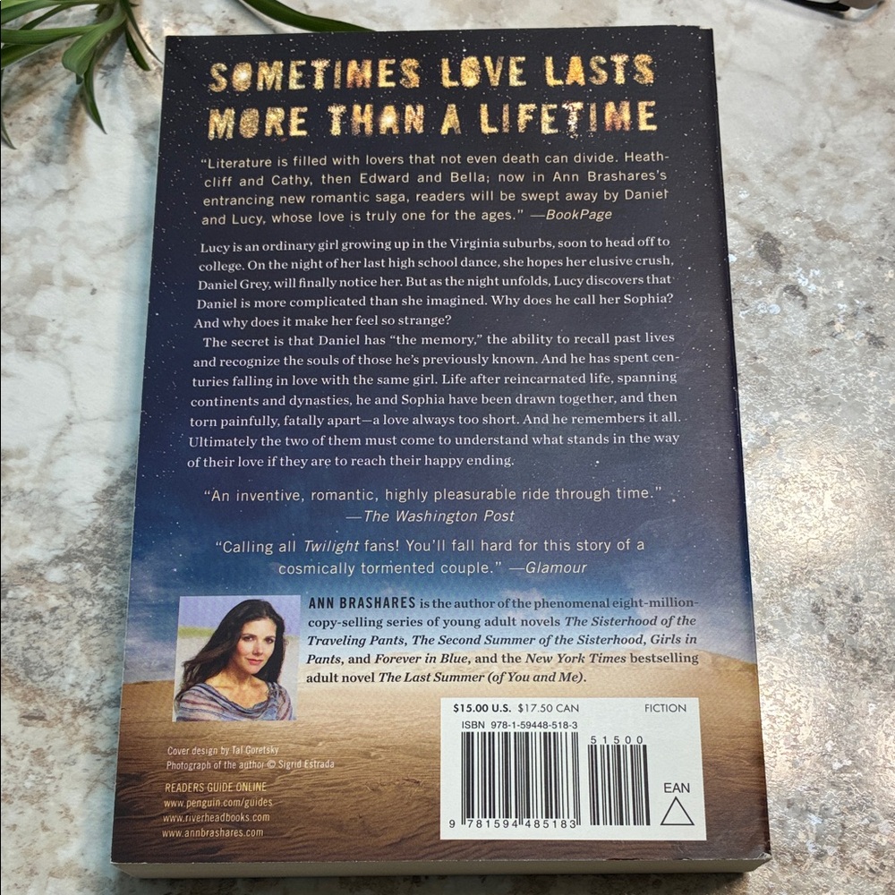 Novel My Name Is Memory by Ann Brashares; Softcover; Romance, Fantasy, Adventure - Picture 2 of 4